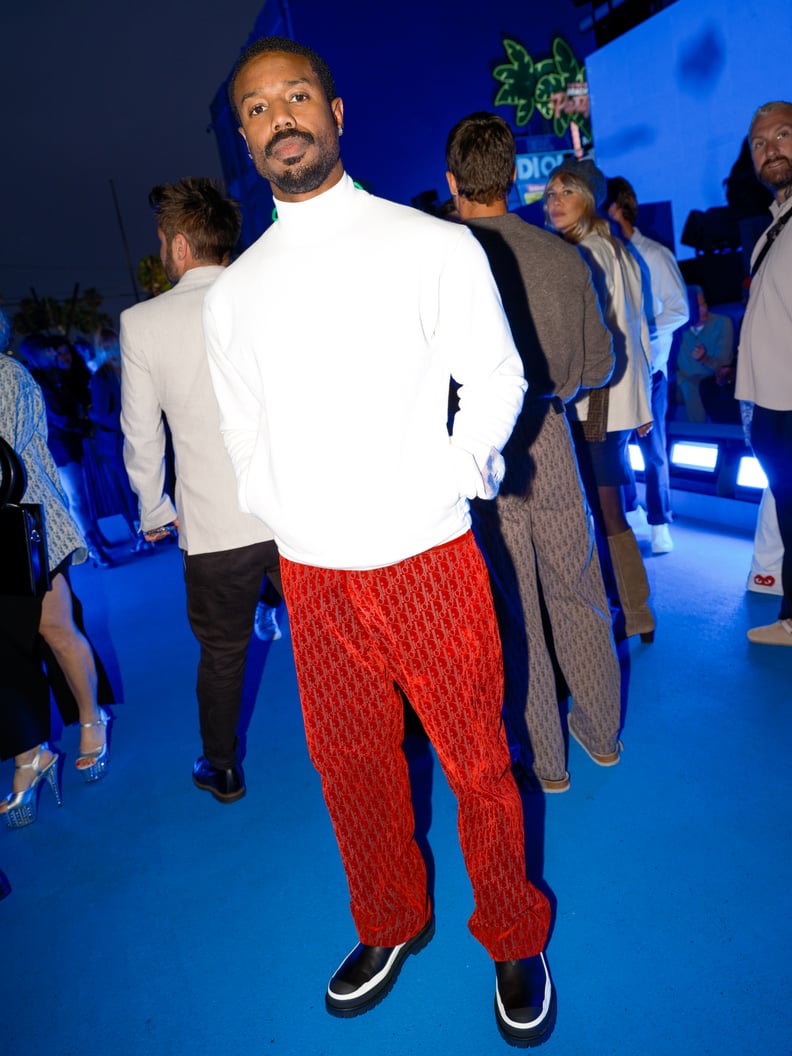 Michael B. Jordan and ASAP Rocky arriving at the Christian Dior