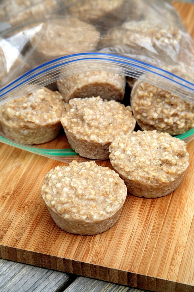 Freeze oatmeal in a muffin tin for "instant" breakfast.