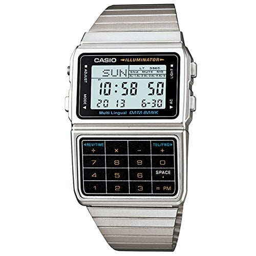 Casio Men's Silver Tone 25 Memory Calculator Watch