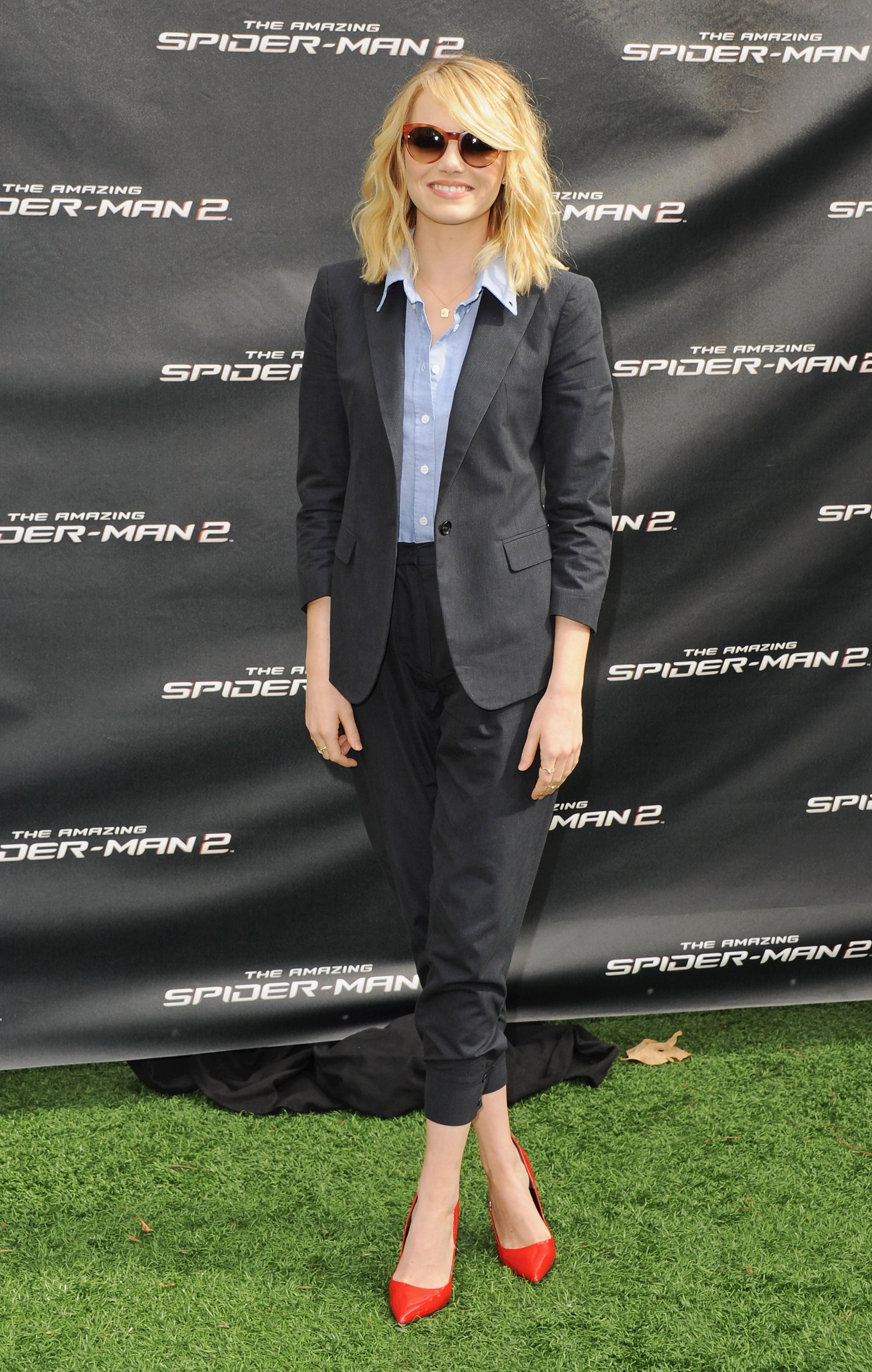 Emma Stone Wears Lanvin Leather at The Amazing Spider-Man 2
