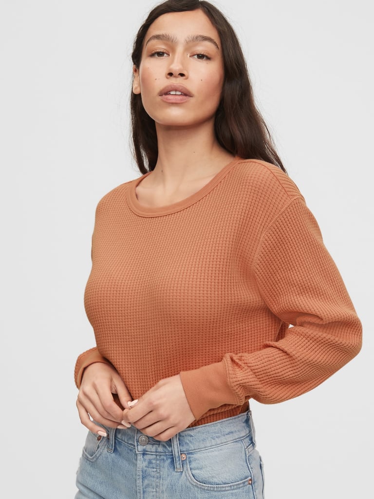 Waffle-Knit Crewneck T-Shirt | Best Gap Clothes Under $50 | POPSUGAR ...