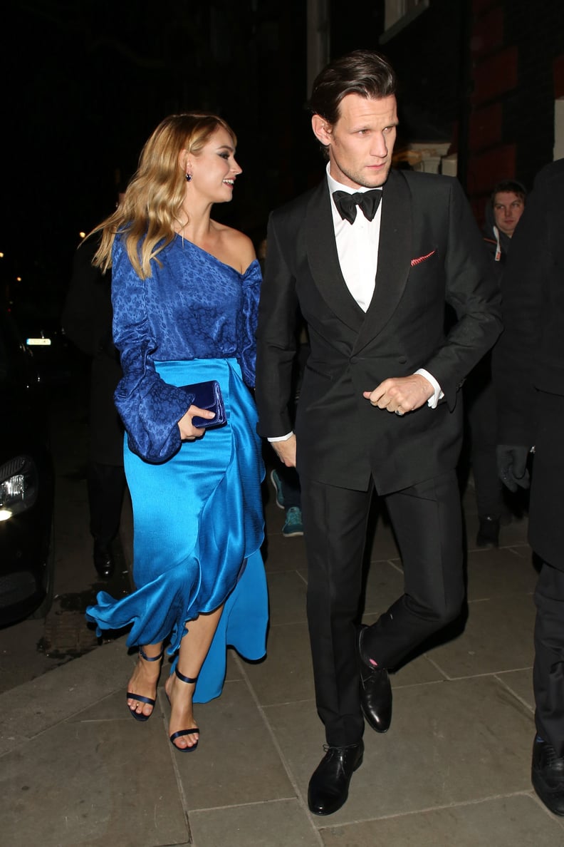 Matt Smith and Lily James at a Pre-BAFTA Filmmakers Dinner