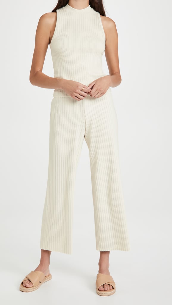 A Comfy and Versatile Set: Vince Ribbed High Neck Tank and Cropped Pants