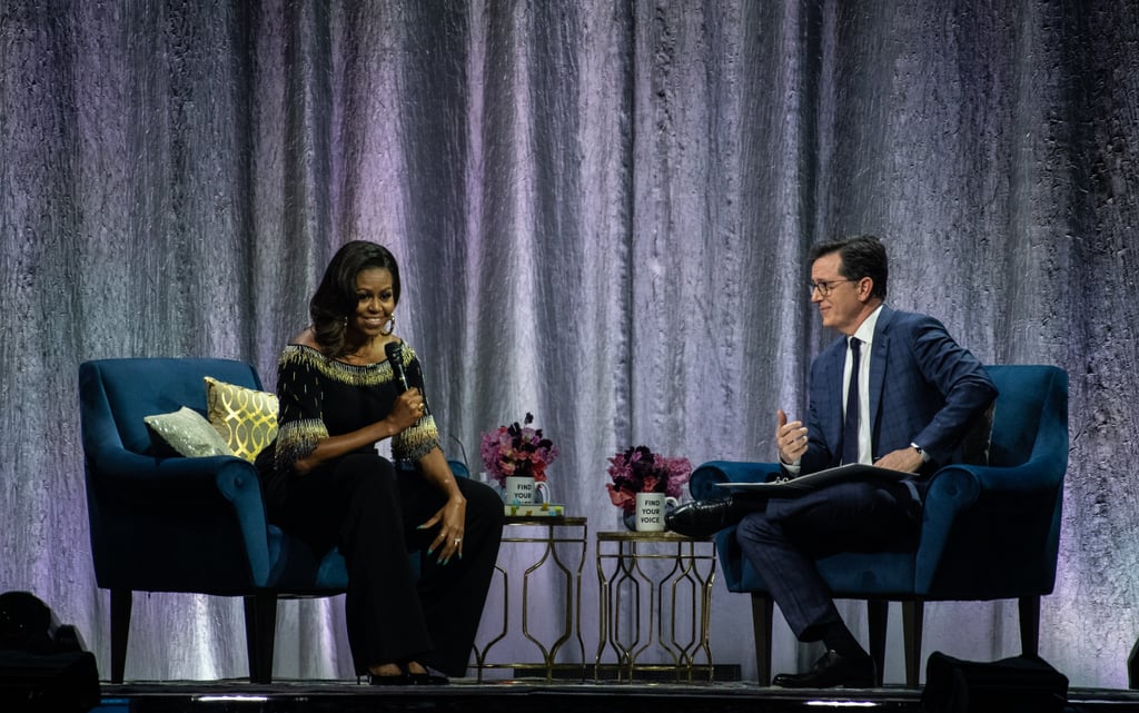 Michelle Obama Beaded Stella McCartney Jumpsuit on Book Tour