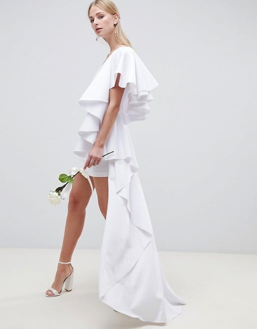 Asos Edition Asymmetric Ruffle Wedding Dress