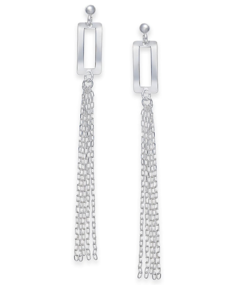 Giani Bernini Rectangle Fringe Drop Earrings in Sterling Silver