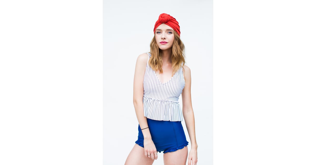 The Suit: Kortni Jeane Sweetheart Peplum Top ($68) and All Ruffled Up | Flattering Swimsuits For