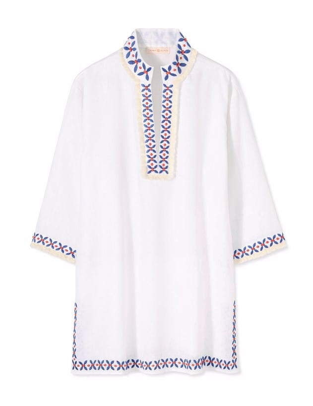 Tory Burch Solid Embellished Tunic