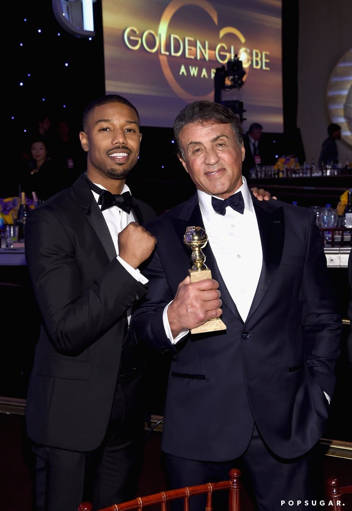 Creed costars Michael B. Jordan and Sylvester Stallone celebrated his big win.