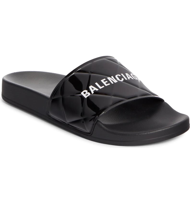 Balenciaga Patent Leather Slide Sandal