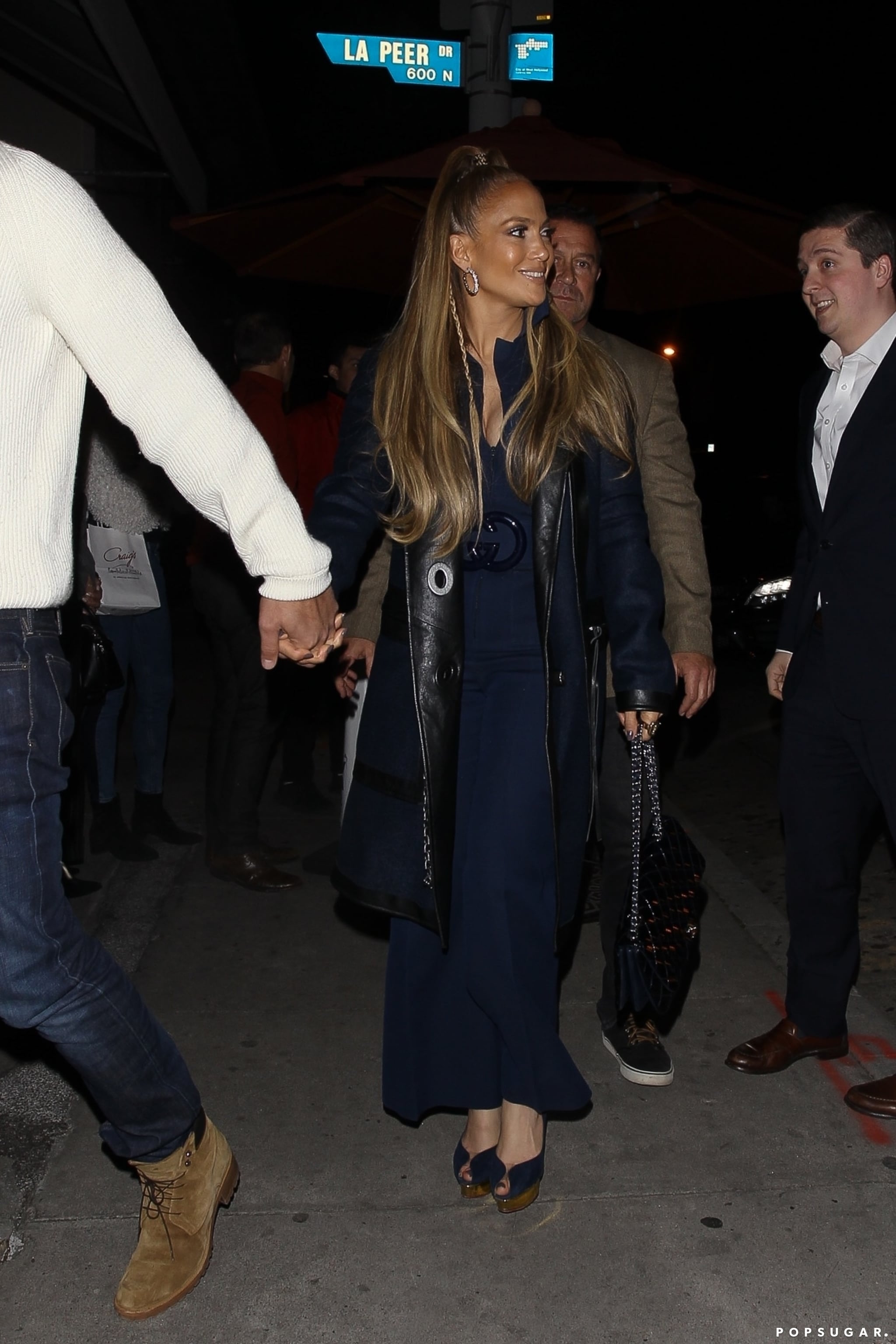 Jennifer Lopez's Blue Belted Gucci Jumpsuit | POPSUGAR Fashion