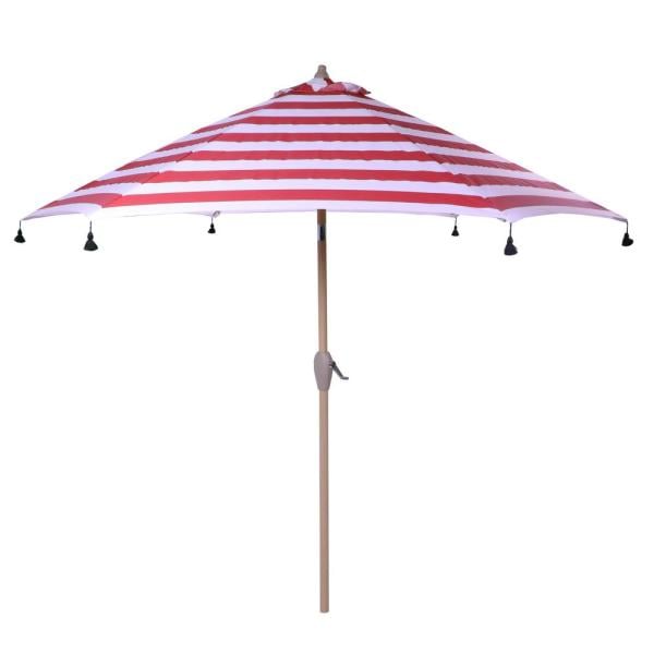 Hampton Bay Aluminium Drape Patio Umbrella With Tassels