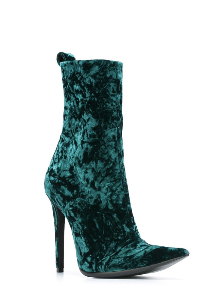 Haider Ackermann Crushed Velvet Ankle Boots ($1,197)
