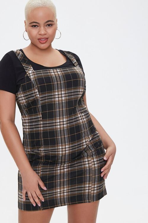 Forever 21 Size Plaid Overall Dress