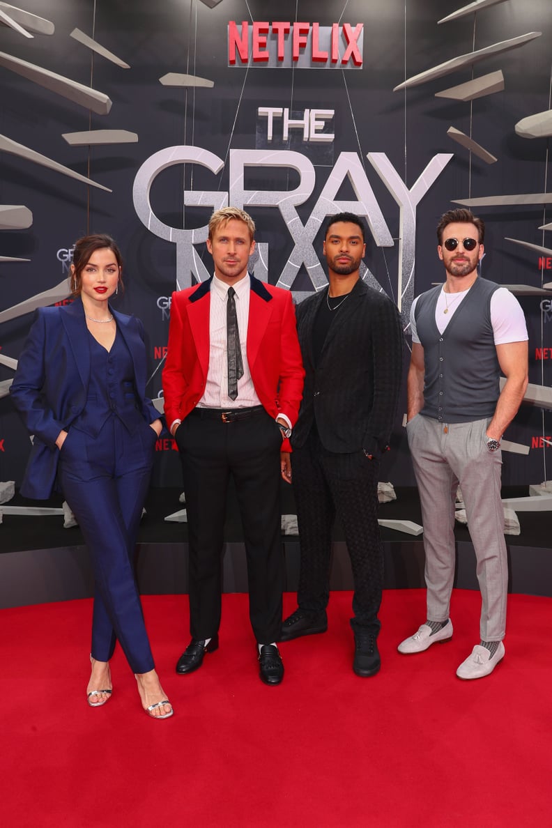 Ana de Armas, Ryan Gosling, Regé-Jean Page, and Chris Evans at the Berlin Premiere of "The Gray Man"