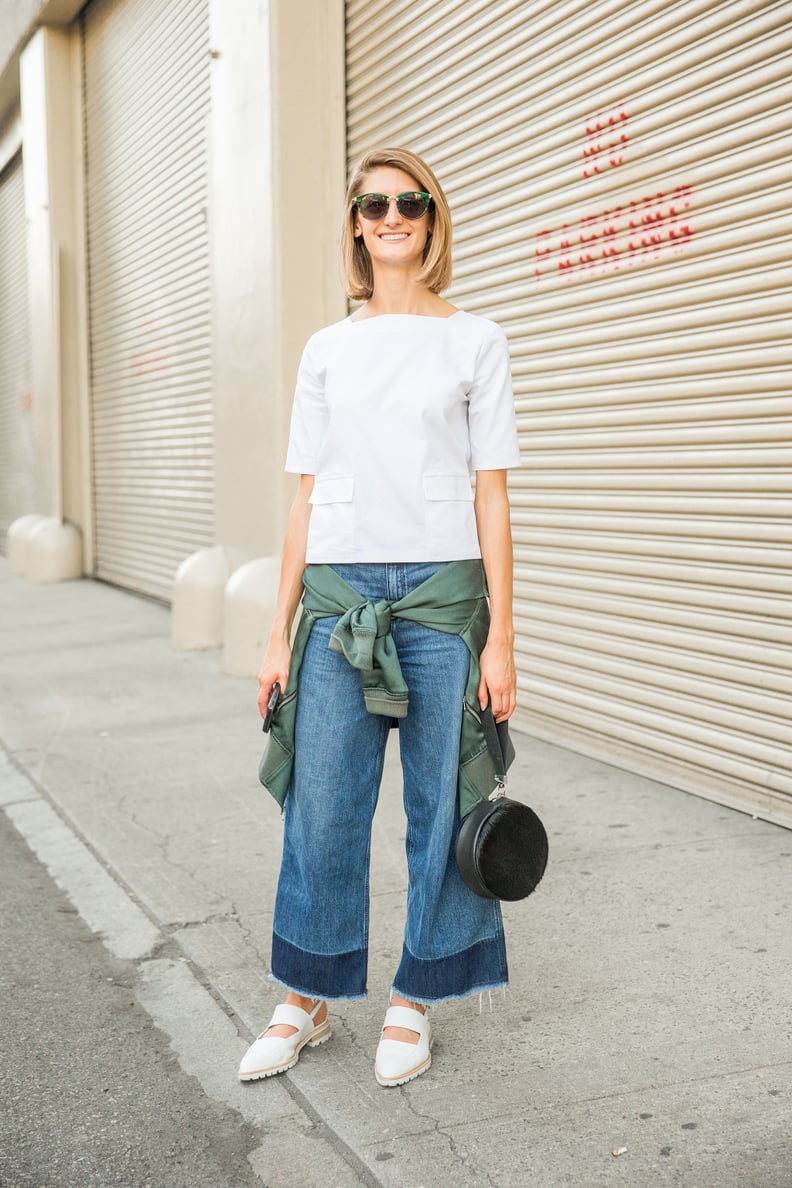 A Boxy Top, a Silk Bomber, and Wide-Leg Jeans