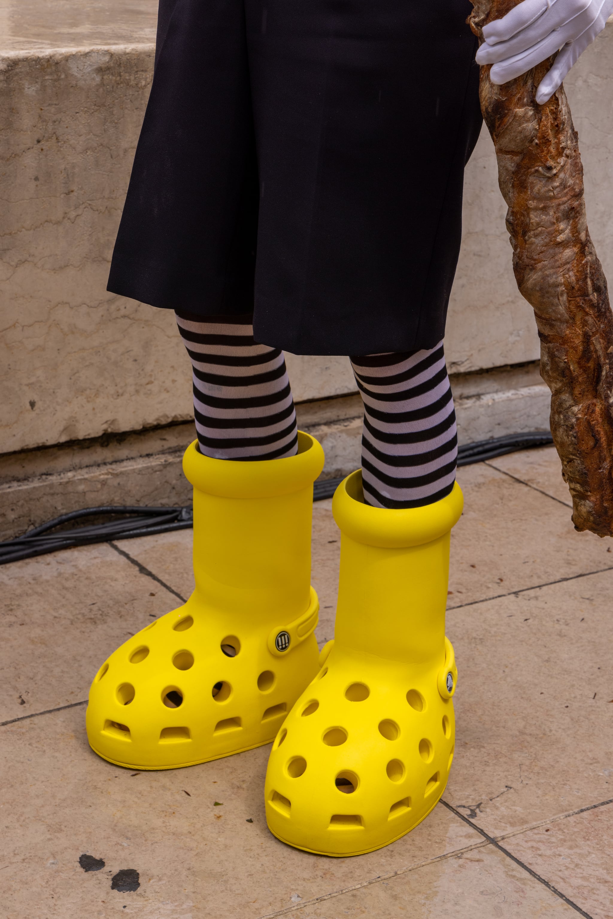 MSCHF And Crocs Release Big Yellow Boots Collaboration POPSUGAR   Tmp 3e8zoy Aa33830d7cf02bc9 GettyImages 1500571688 