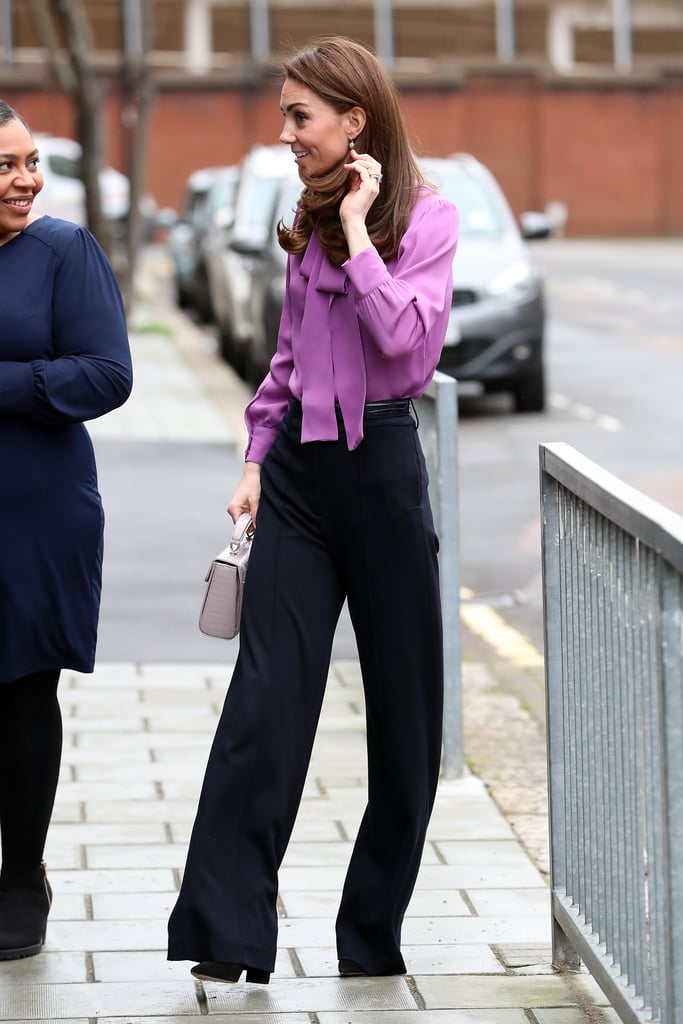 Kate Middleton Gucci Shirt and Jigsaw Trousers March 2019