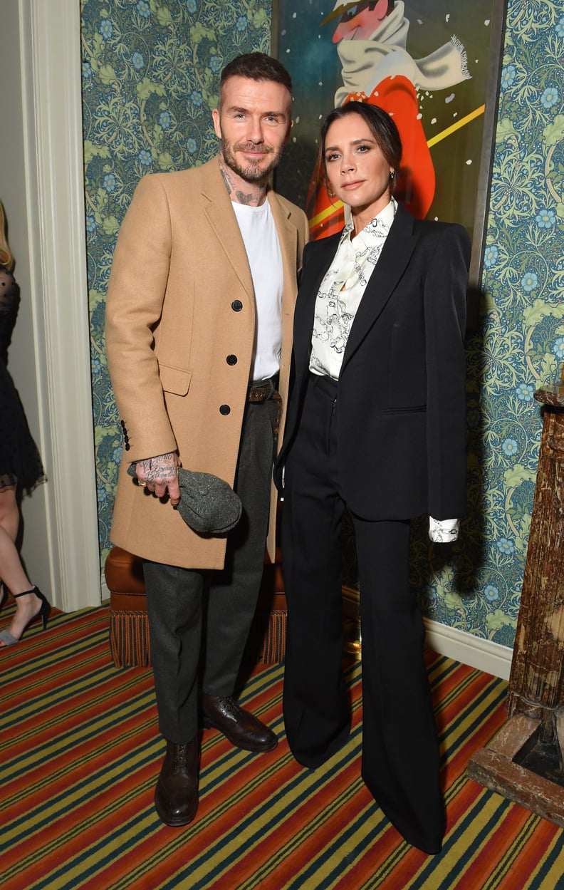 LONDON, ENGLAND - FEBRUARY 17:  (L-R) Victoria and David Beckham attend the Victoria Beckham x YouTube Fashion & Beauty After Party at London Fashion Week hosted by Derek Blasberg and David Beckham, at Marks Club on February 17, 2019 in London, England. (