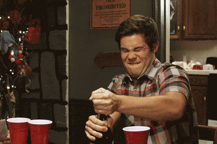 When He Opened a Bottle of Bubbly With the Utmost Enthusiasm