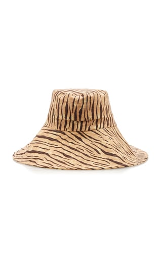 Frederikke Animal-Print Linen Bucket Hat by Faithfull The Brand