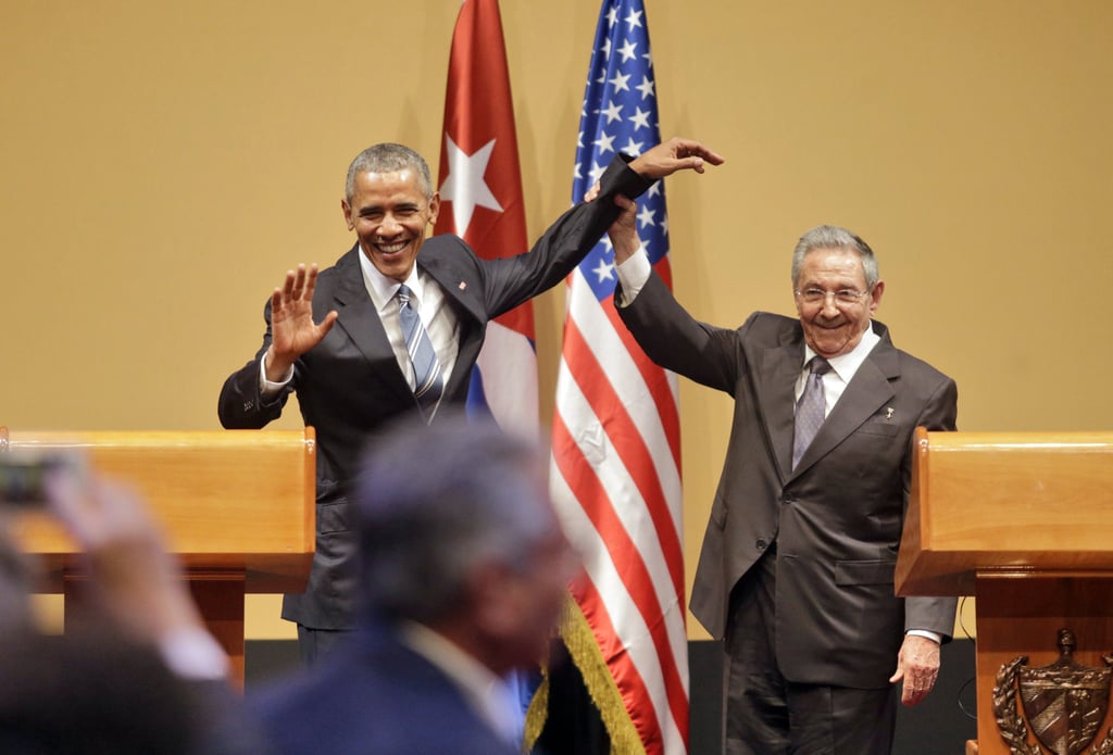 The two also held a press conference and ended it with one of the most awkward handshakes in presidential history.