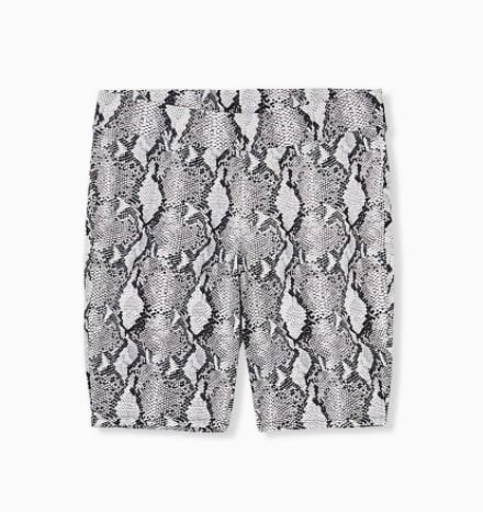 Black and White Snakeskin Print Bike Short From Torrid