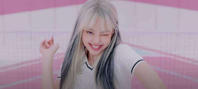 Jennie's Platinum Blond and Black Hair Color