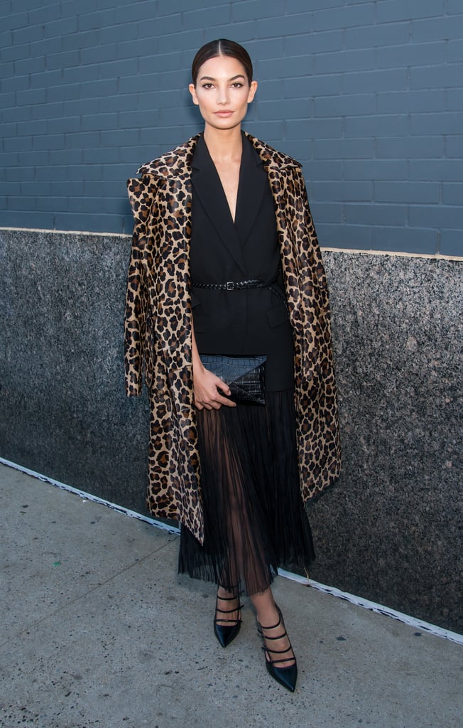 Lily Aldridge knew a little leopard was just the pop of print she needed for her outfit.