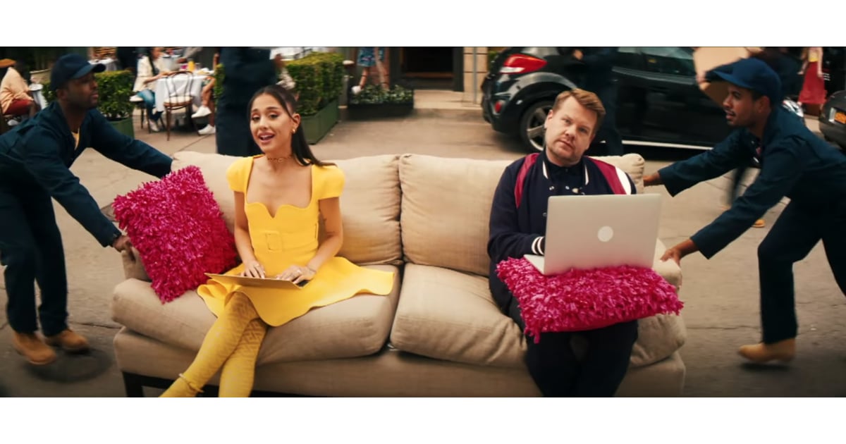 Ariana Grande's Yellow Versace Outfit With James Corden ...
