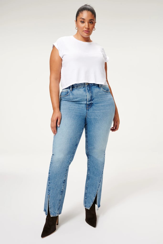 Good American Good Boy Twist Slit Jeans What Jeans Are in Style For