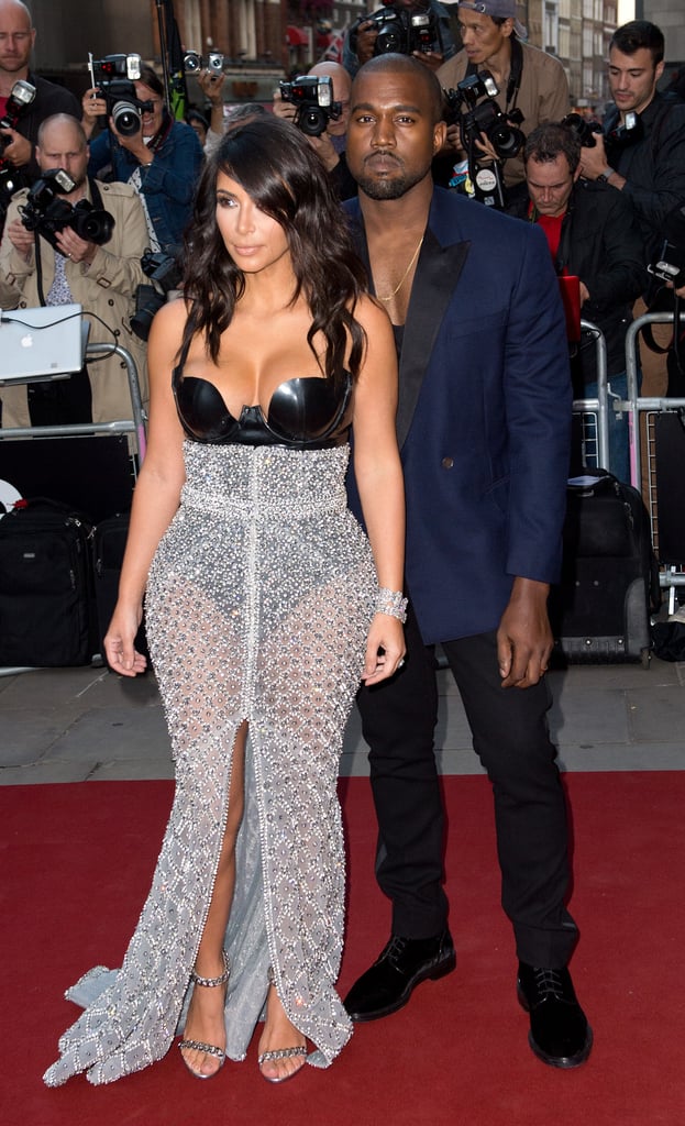 Kim Kardashian and Kanye West at the GQ Men of the Year Awards in 2014