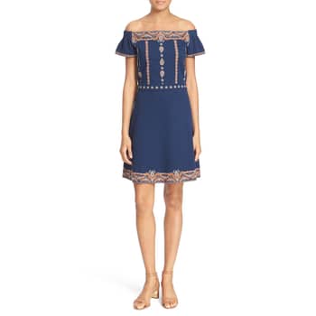 Jordana Brewster s Tory Burch Embroidered Dress July 2016