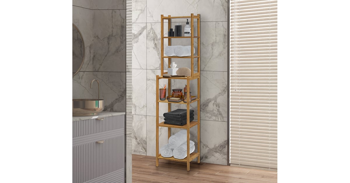 Ahriah Solid Wood FreeStanding Bathroom Shelves Home Organisers With