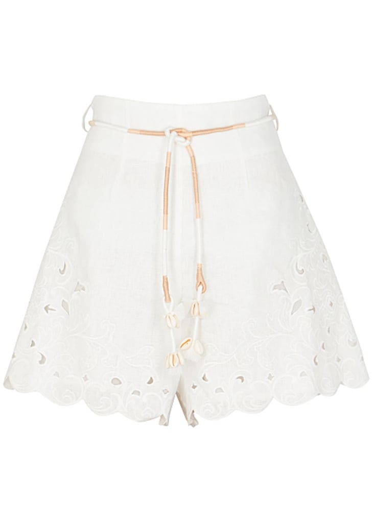 Zimmerman Nina Embroidered Linen Shorts