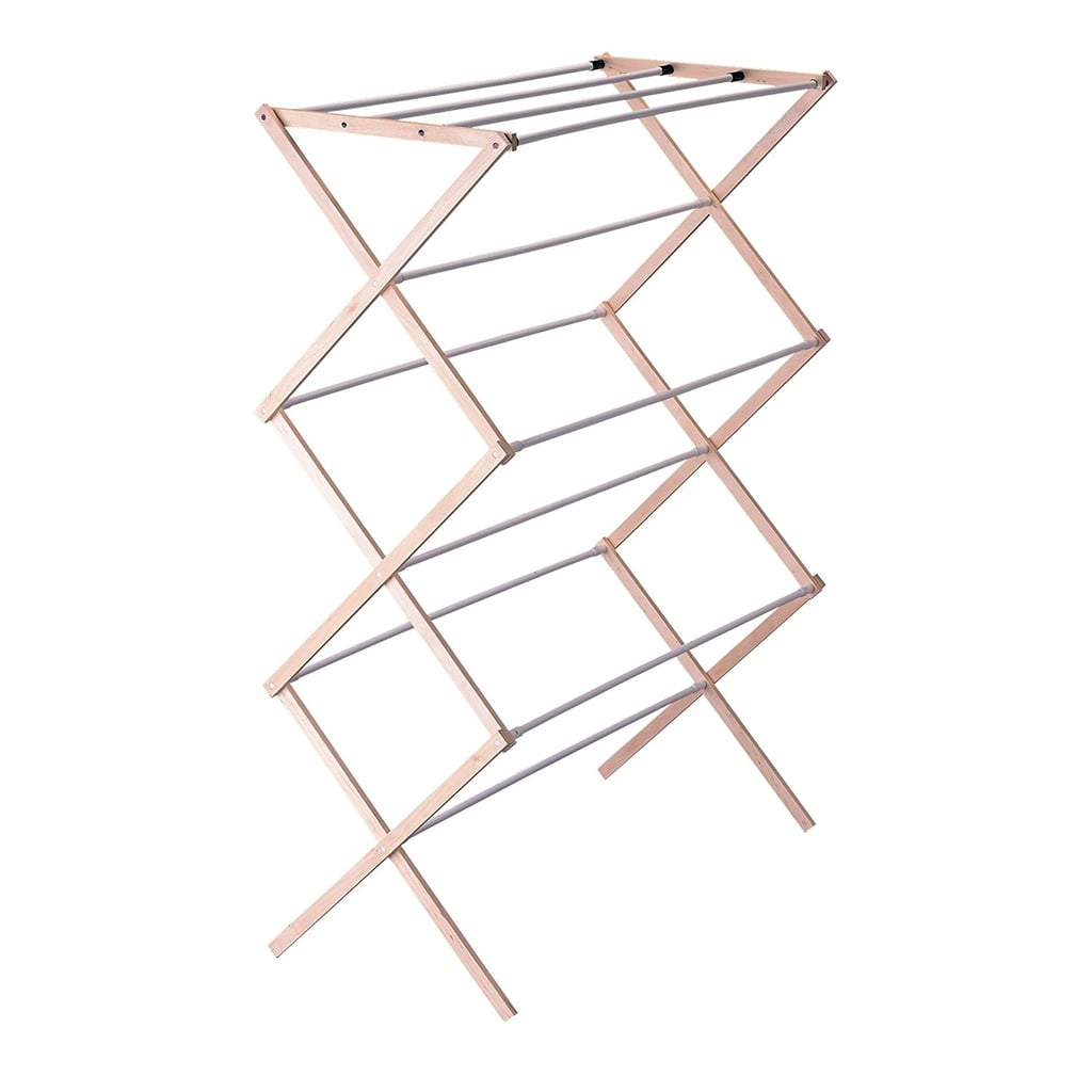 Collapsible Folding Wooden Clothes Drying Rack