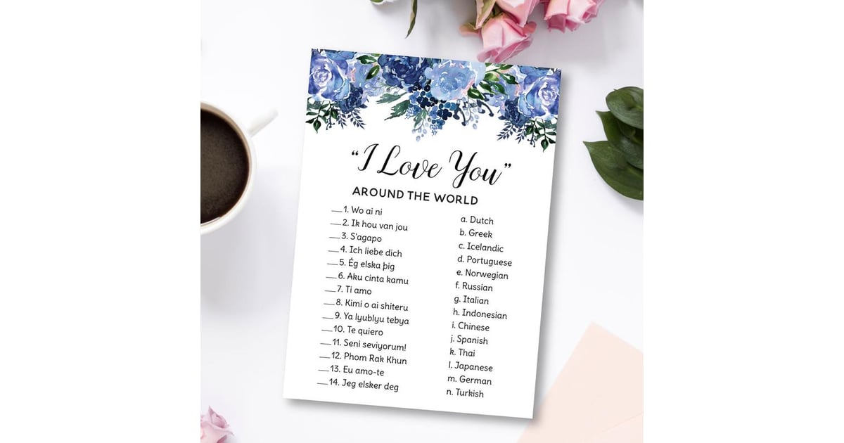 I Love You Around The World Printable Bridal Shower Game It S Party Time These 47 Bridal Shower Games Will Get Your Gathering In Full Swing Popsugar Love Sex Photo 7