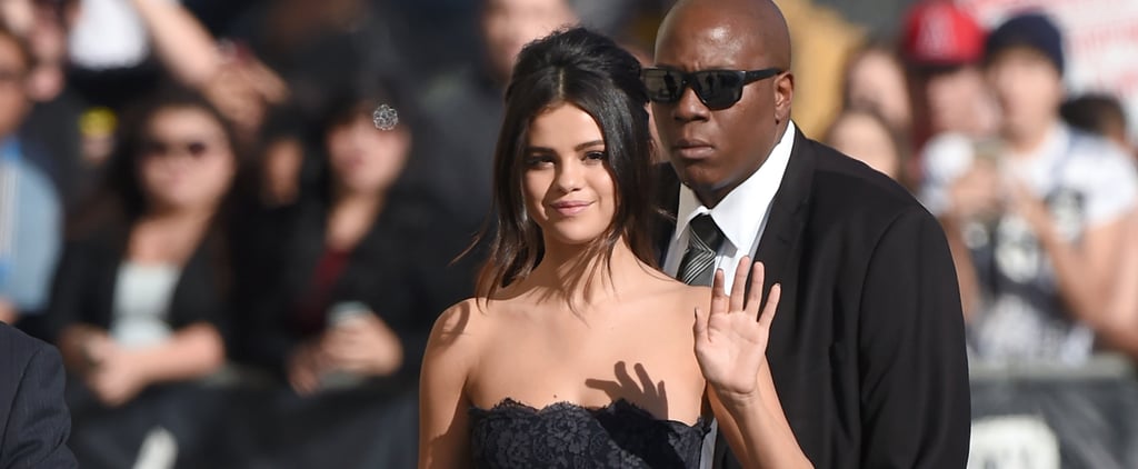 Selena Gomez Strapless Navy Dress