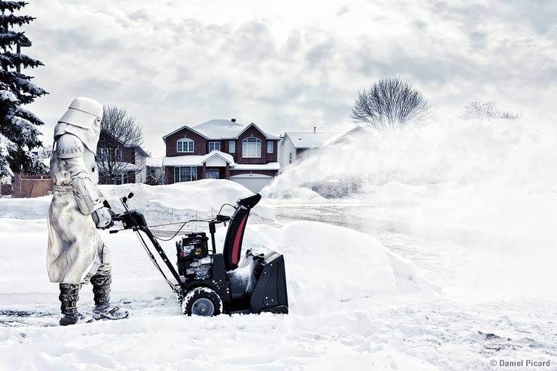No one wants to shovel snow, not even Stormtroopers.