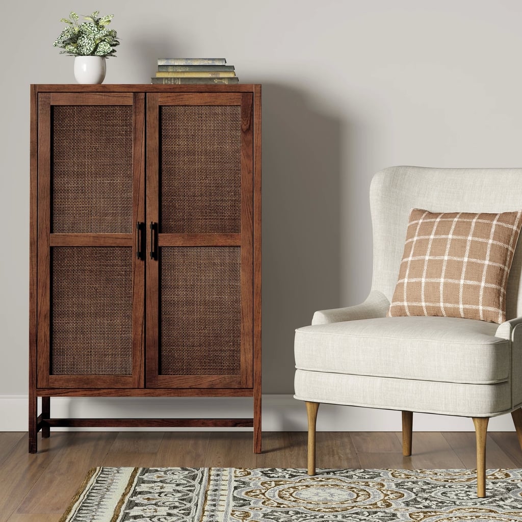 Warwick Wood and Rattan Library Cabinet