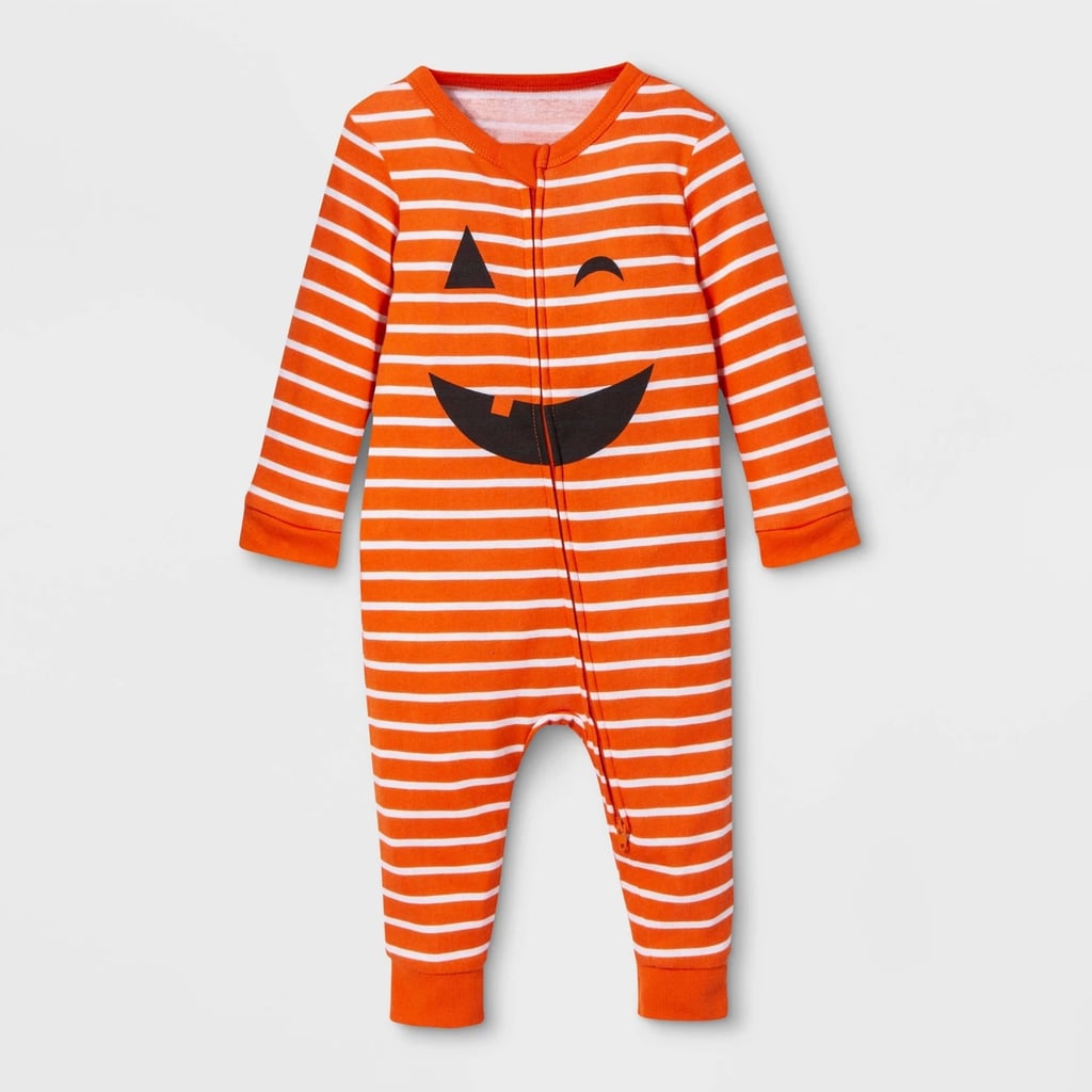 Baby Family Pajama Halloween Pumpkin Footed Sleeper — Orange