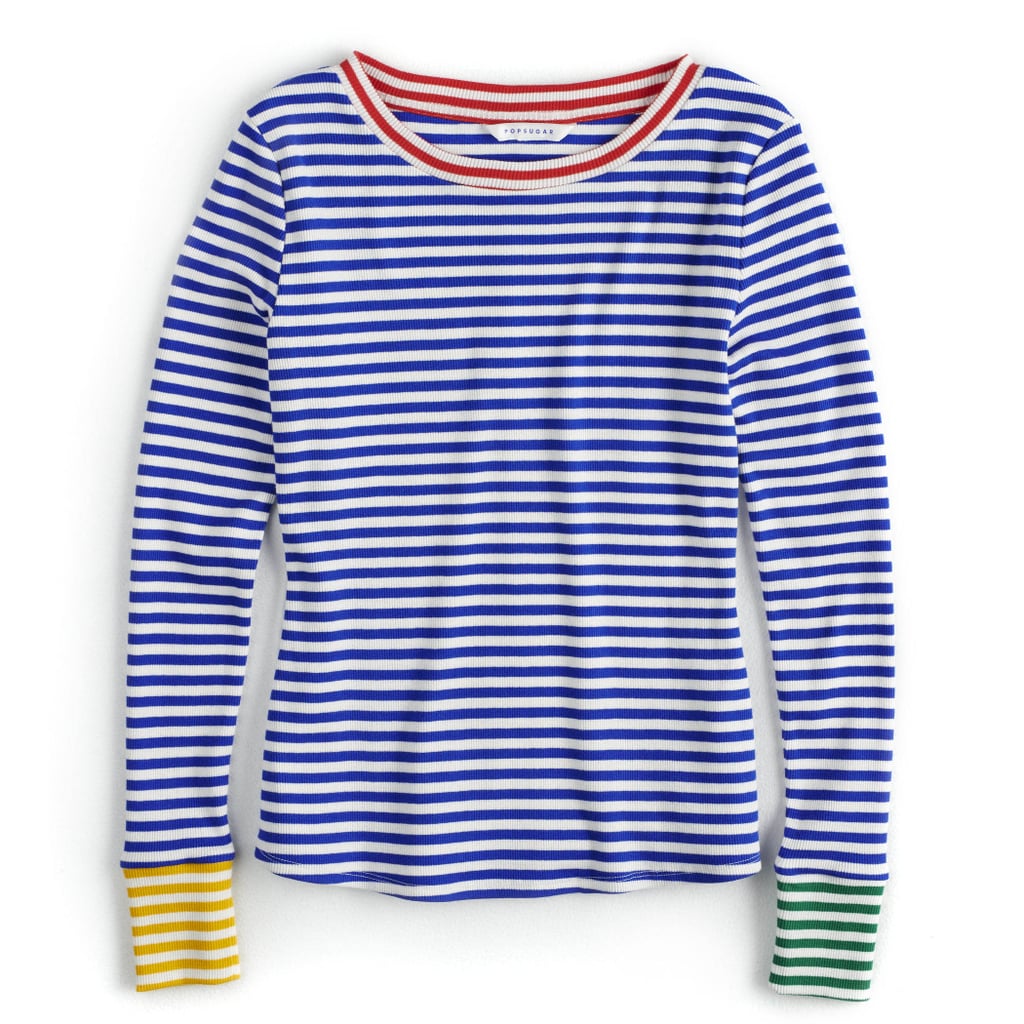 Contrast-Stripe Crewneck Sweater in Blue ($27, originally $36)