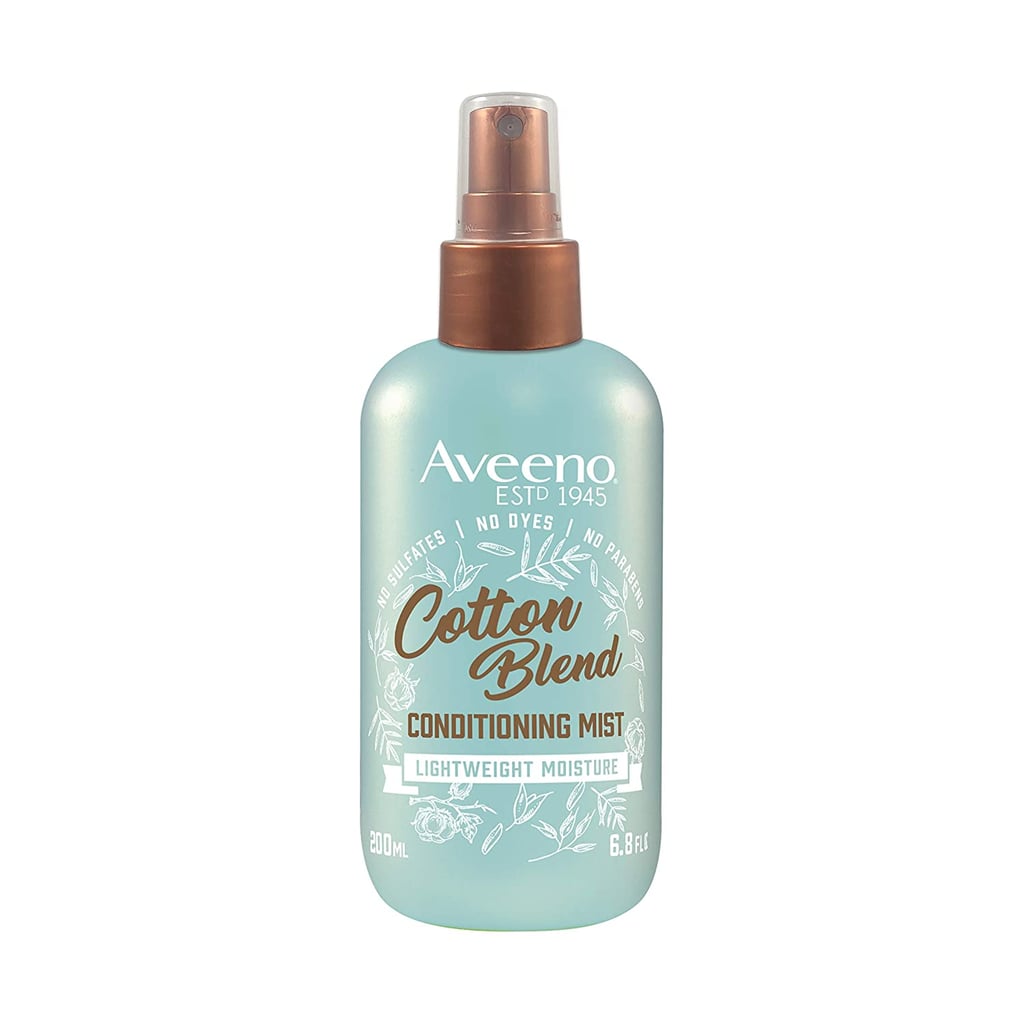 If you're looking for ultra-lightweight moisture, opt for the Aveeno Cotton Blend Leave-In Light Moisture Conditioning Mist ($12). It protects hair from styling heat while also providing frizz control.