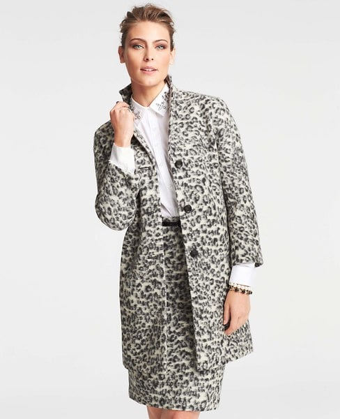 Ann taylor leopard coat clearance