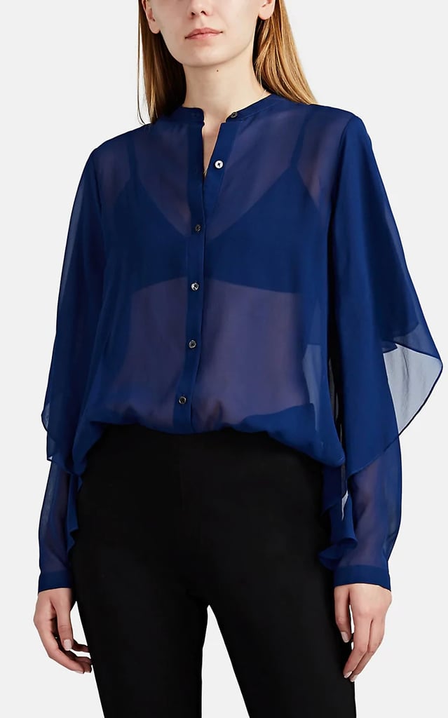 Robert Rodriguez Silk Chiffon Shirt | Victoria Beckham Sheer Top ...