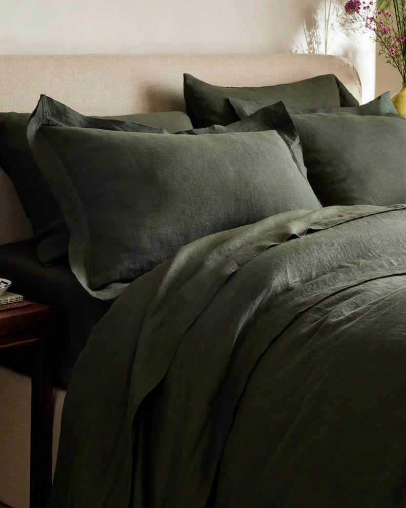 Quince European Linen Double Flange Duvet Cover Set
