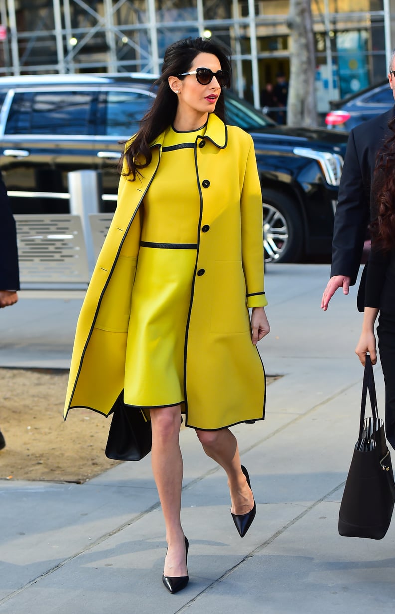 Amal Clooney's Yellow Bottega Veneta Dress March 2017 | POPSUGAR Fashion