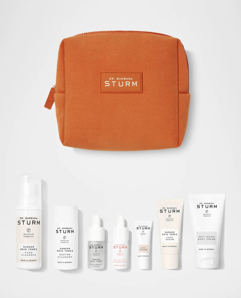 Dr. Barbara Sturm Darker Skin Tones Skin Care Discovery Set ($130)
Nothing thrills me more than good skin care, and this set from Dr. Barbara Sturm helps me maintain my routine when I'm traveling. The acclaimed aesthetic doctor's clients include perpetually glowing celebrities like Angela Bassett and Bella Hadid. And this collection specifically caters to shoppers with darker skin tones, with items like an enzyme cleanser, a hyaluronic serum, and hydrating creams.