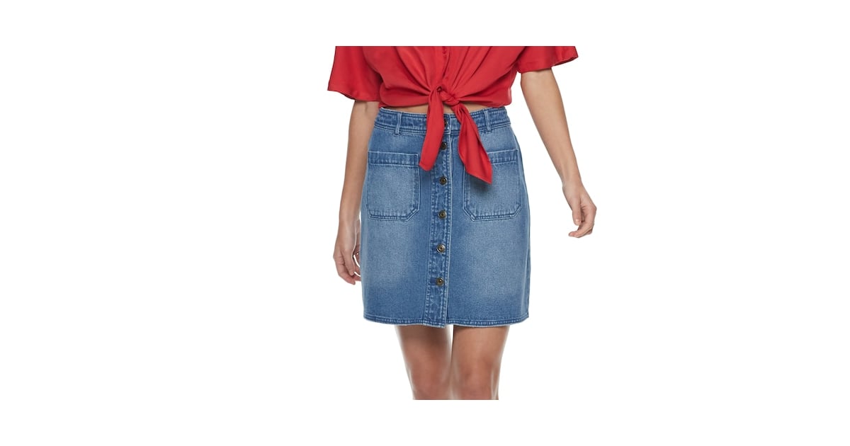 POPSUGAR ButtonFront Denim Mini Skirt Cheap Summer Skirts Kohl's