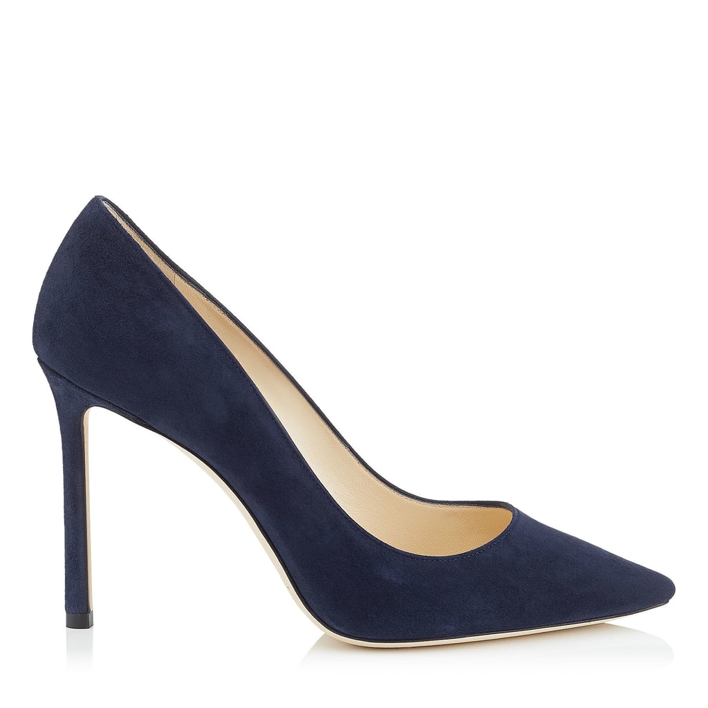 Jimmy Choo Romy 100 Pumps | British Royals Wearing Navy Blue Pumps ...